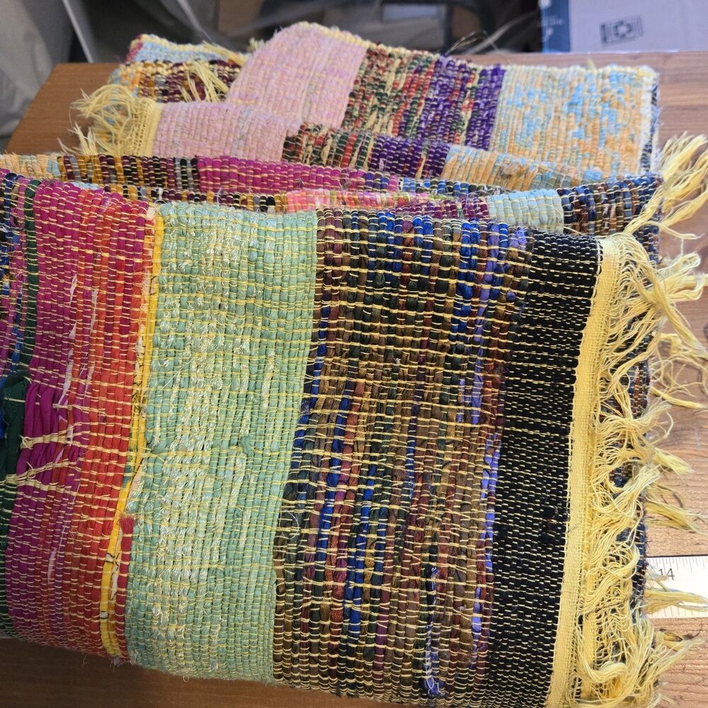 Lakhays Multicolored Woven Boho Rug, Artisan-Made In India, 44 X 70